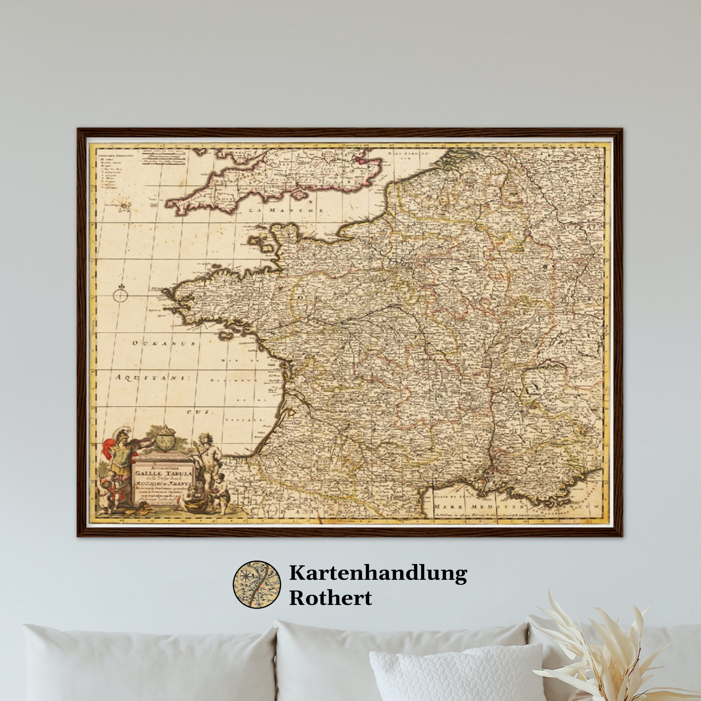 Historische Landkarte Frankreich um 1698