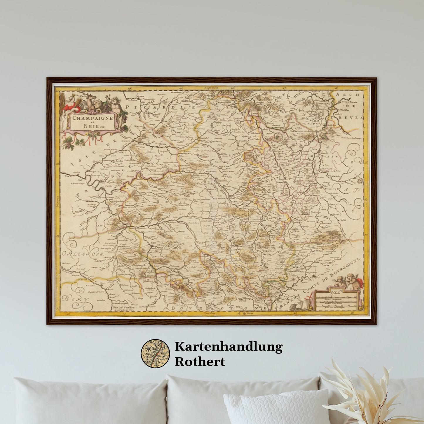 Historische Landkarte Champagne um 1698