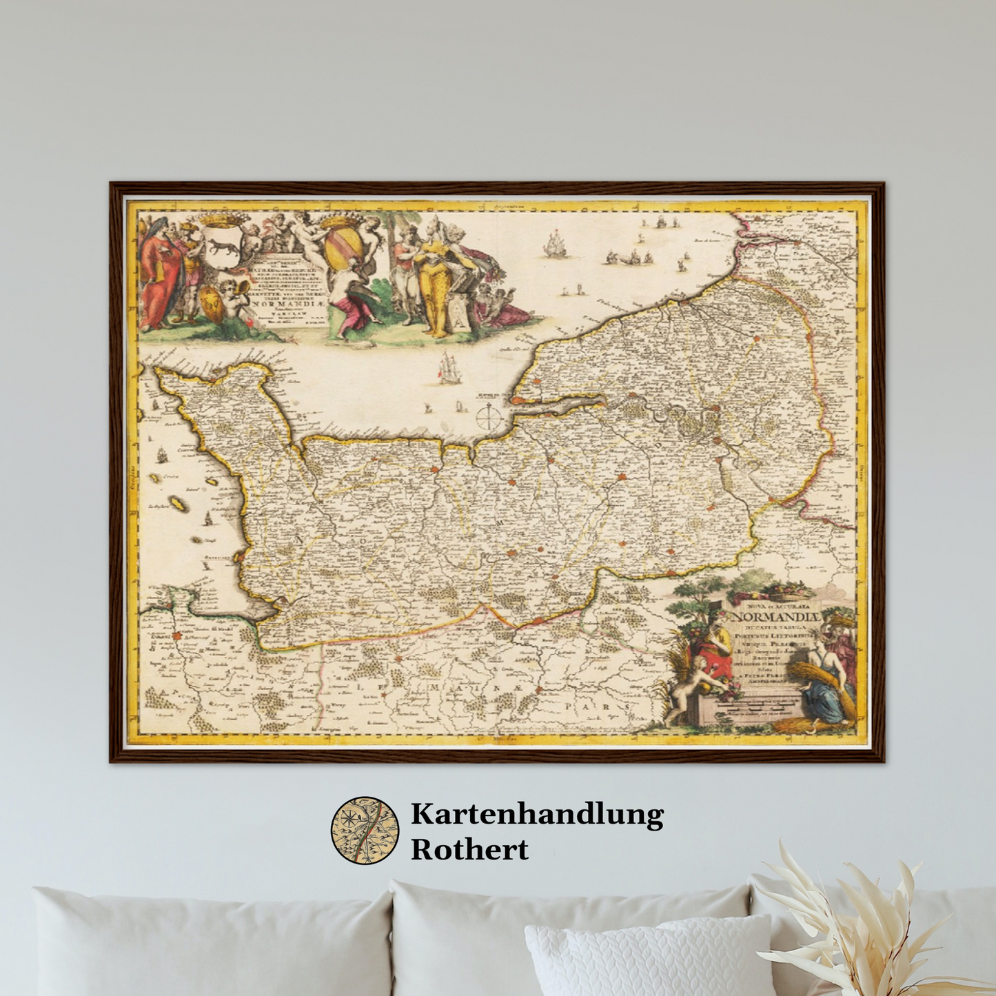 Historische Landkarte Normandie um 1698