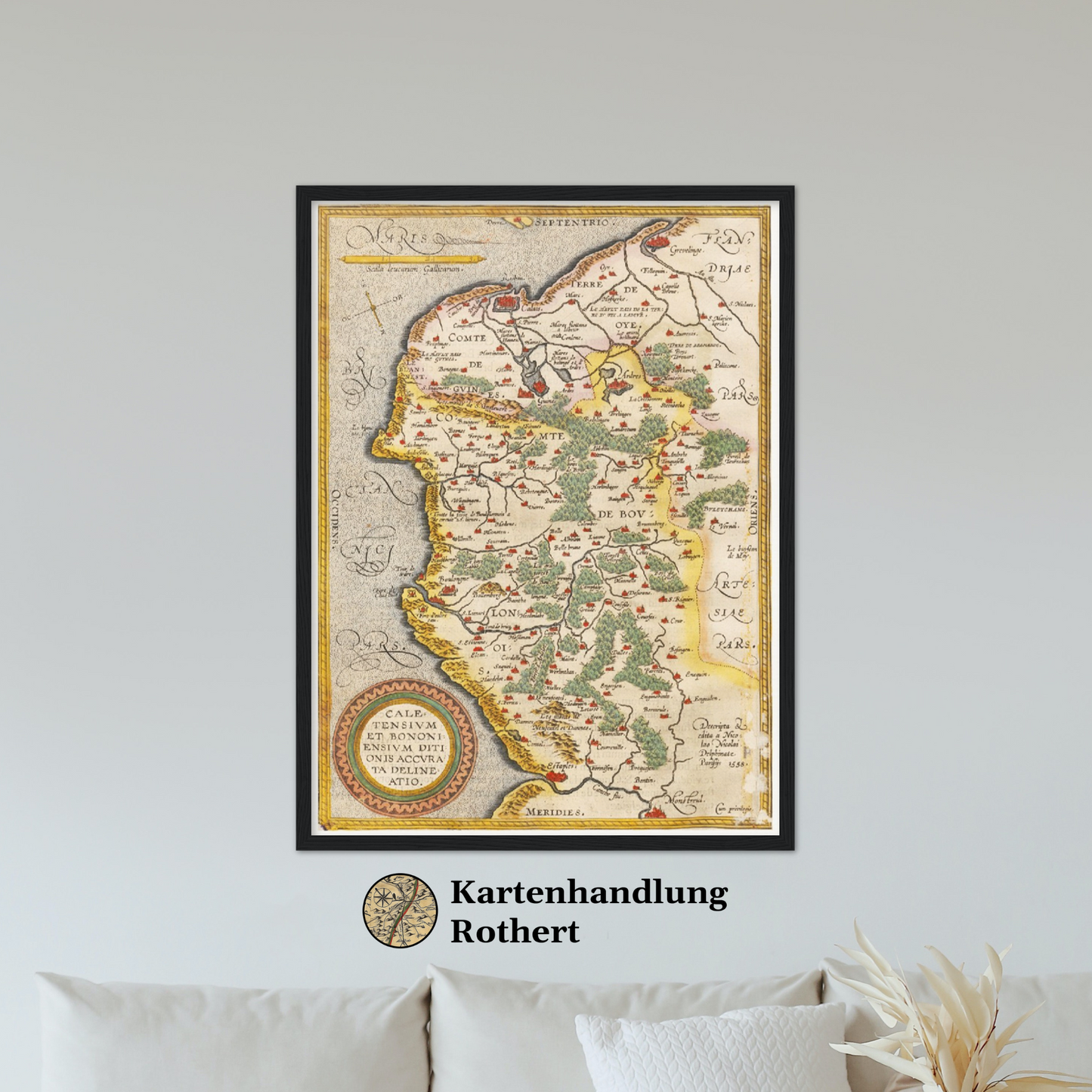 Historische Landkarte Calais um 1609