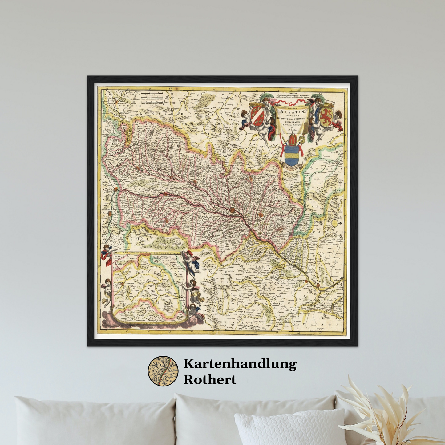 Historische Landkarte Elsass um 1647
