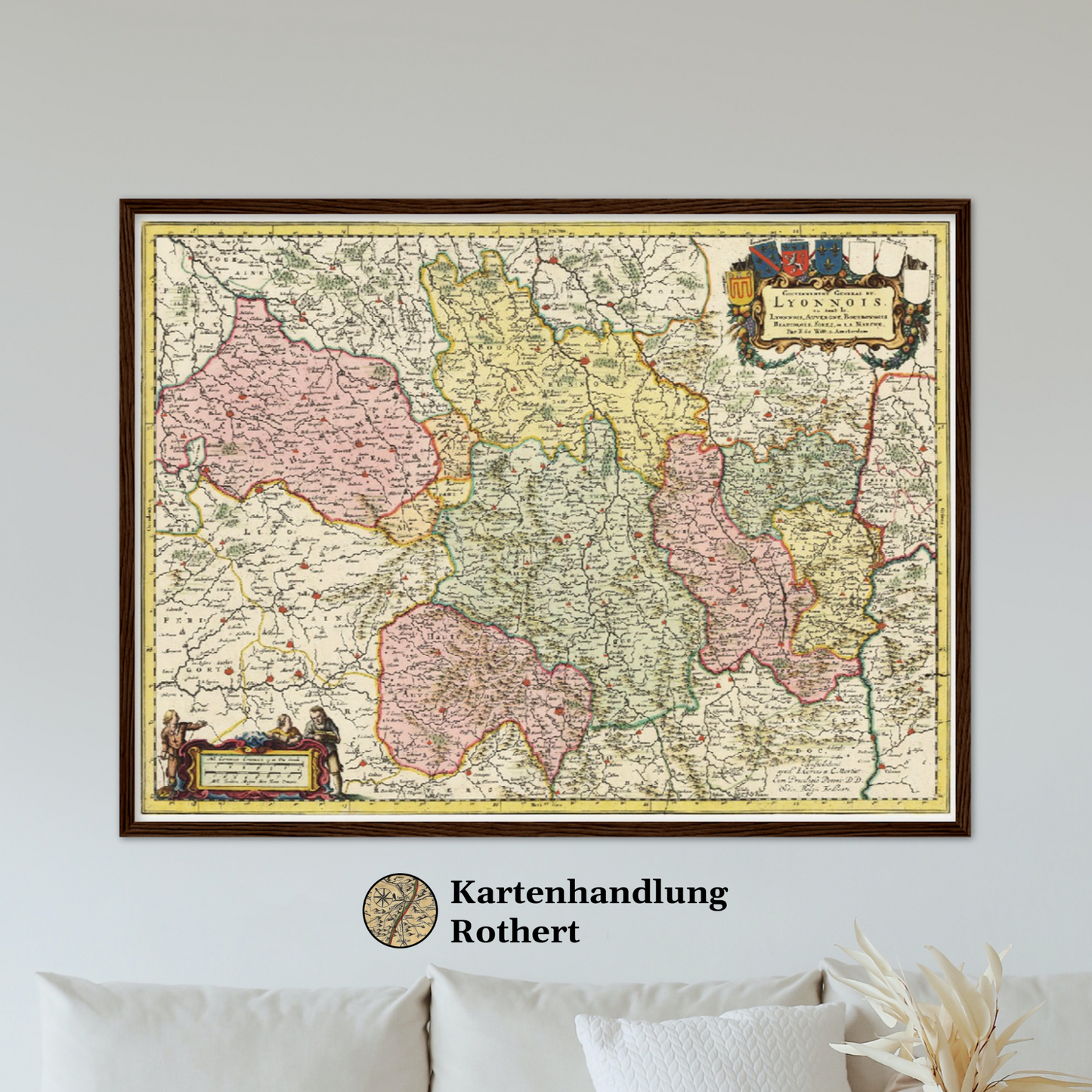 Historische Landkarte Auvergne um 1720