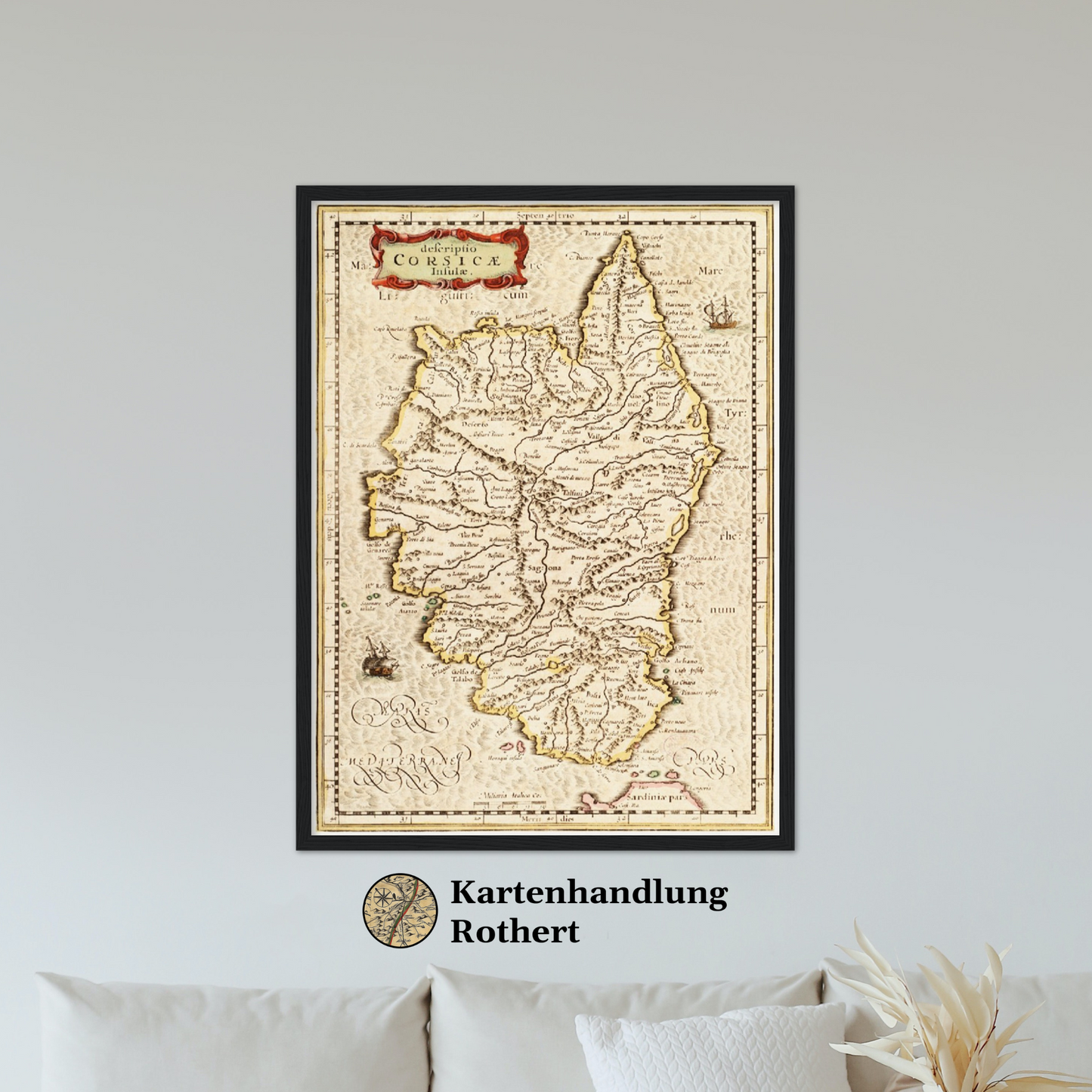 Historische Landkarte Korsika um 1650