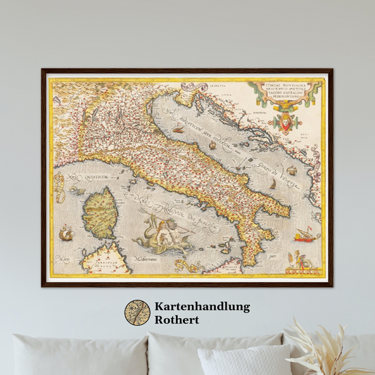 Historische Landkarte Italien um 1609