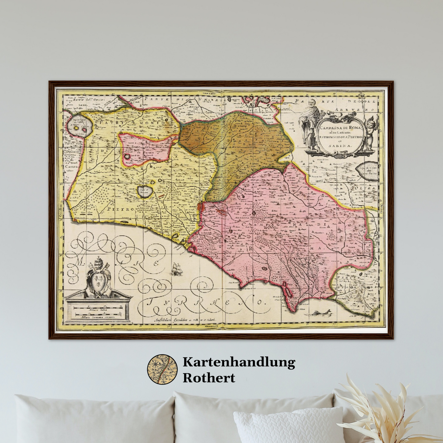 Historische Landkarte Latium um 1700