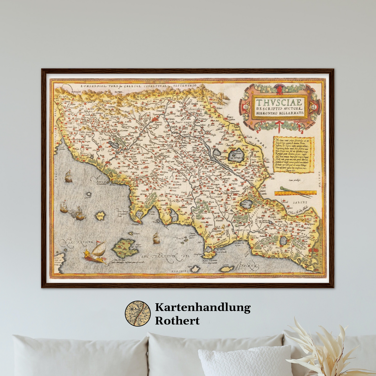Historische Landkarte Toskana um 1609