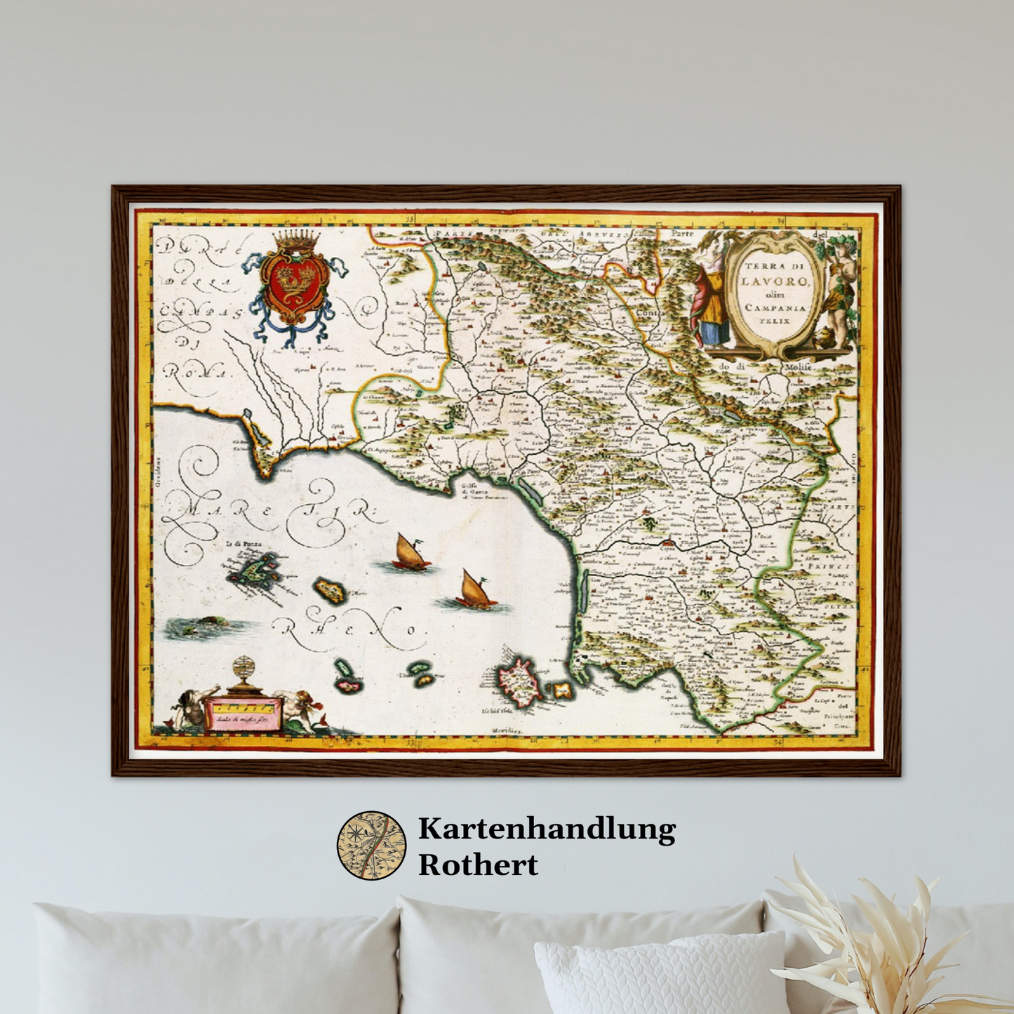 Historische Landkarte Kampanien um 1690