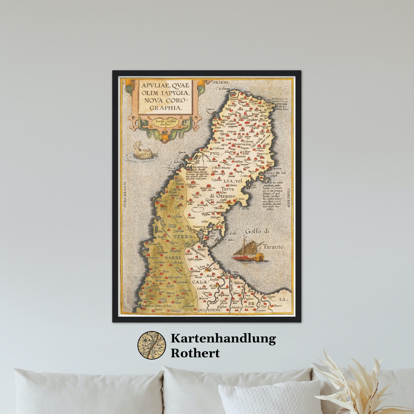 Historische Landkarte Apulien um 1609