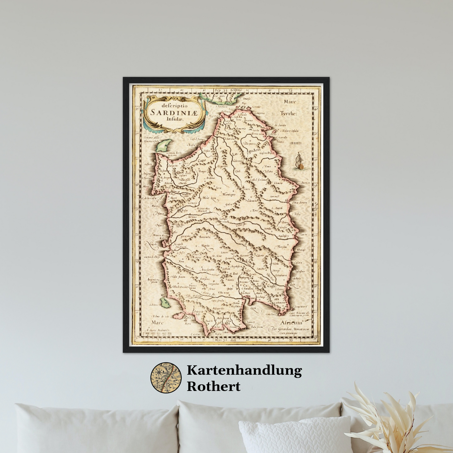 Historische Landkarte Sardinien um 1698