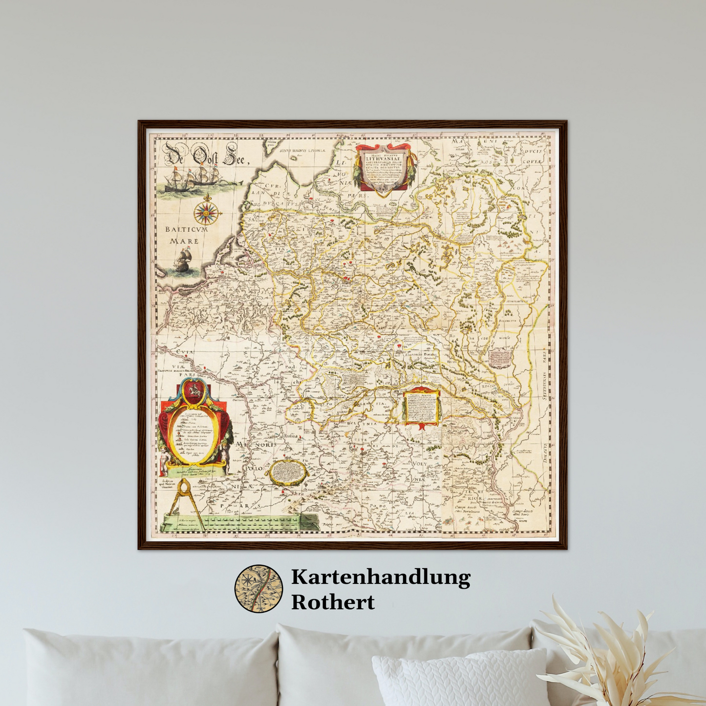 Historische Landkarte Litauen um 1635