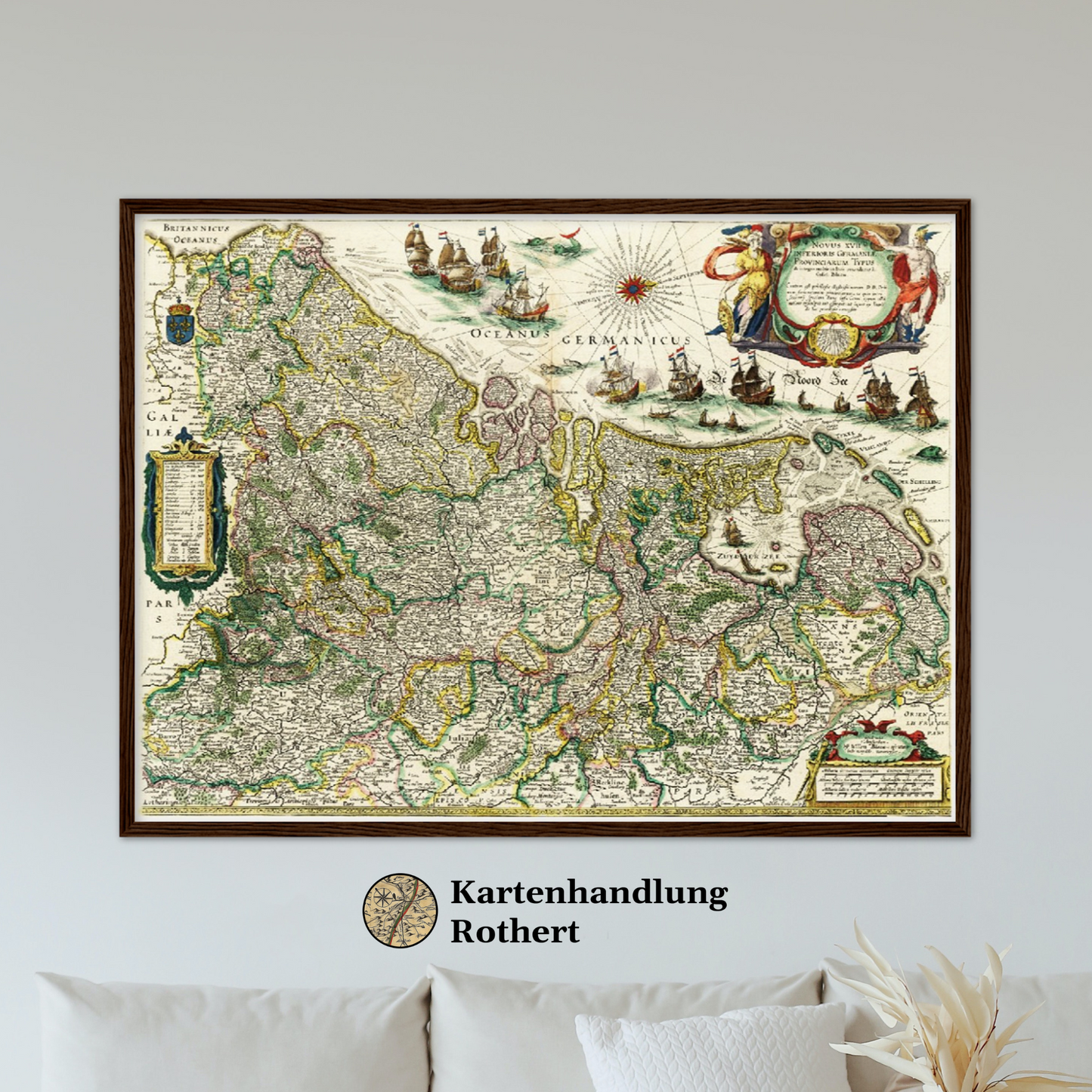 Historische Landkarte Niederlande um 1647