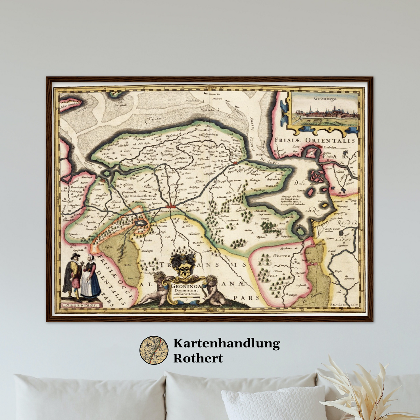 Historische Landkarte Provinz Groningen um 1617