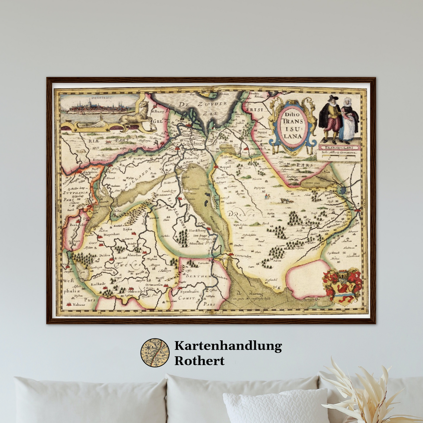Historische Landkarte Provinz Overijssel um 1617