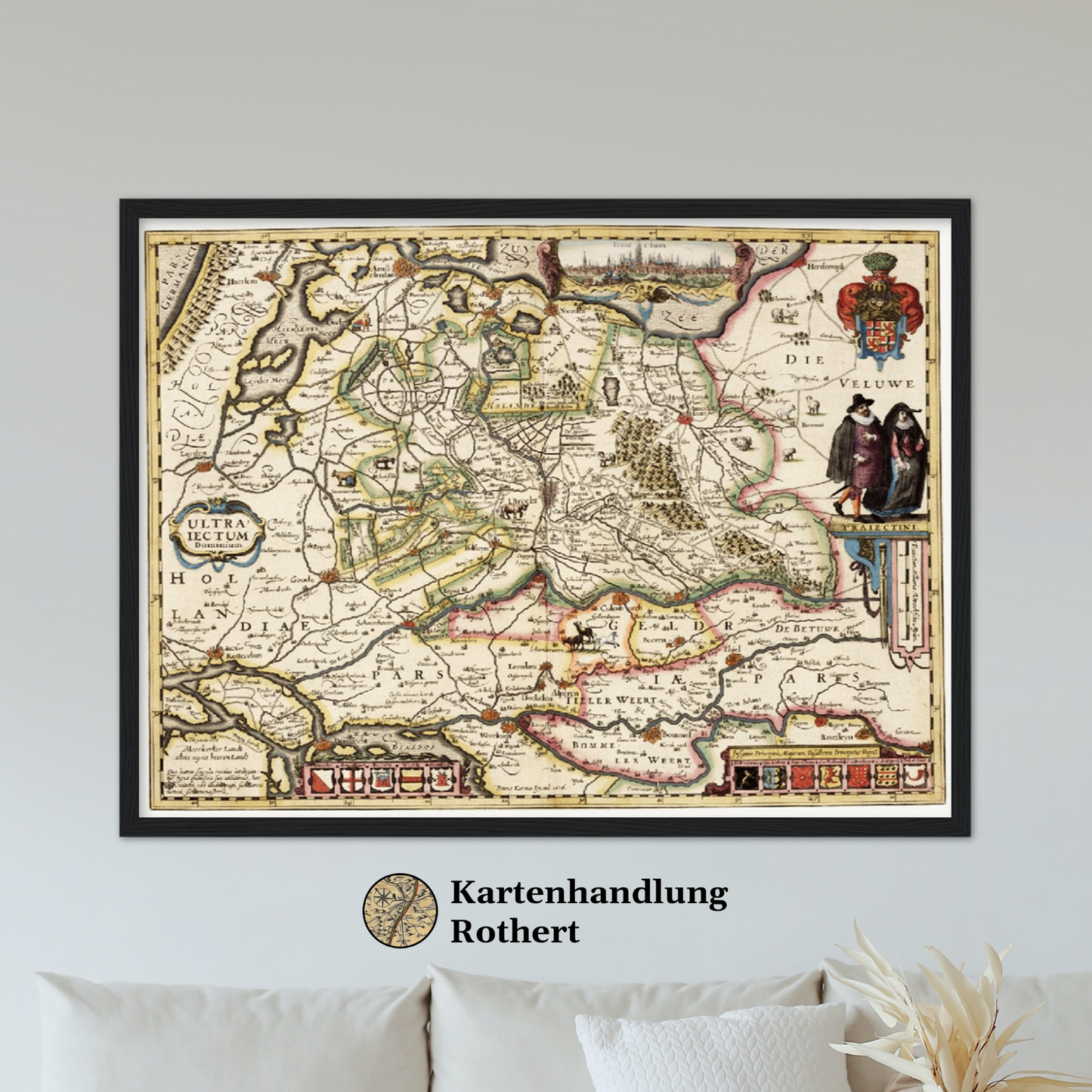 Historische Landkarte Provinz Utrecht um 1617