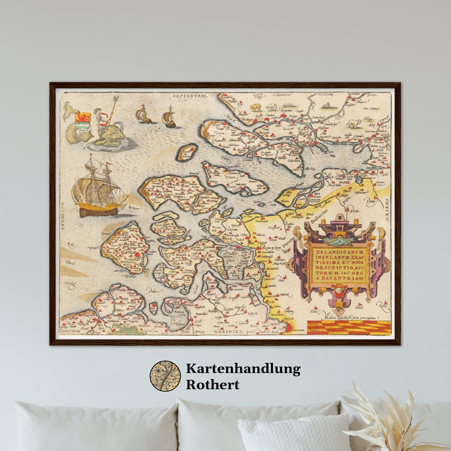 Historische Landkarte Provinz Zeeland um 1609