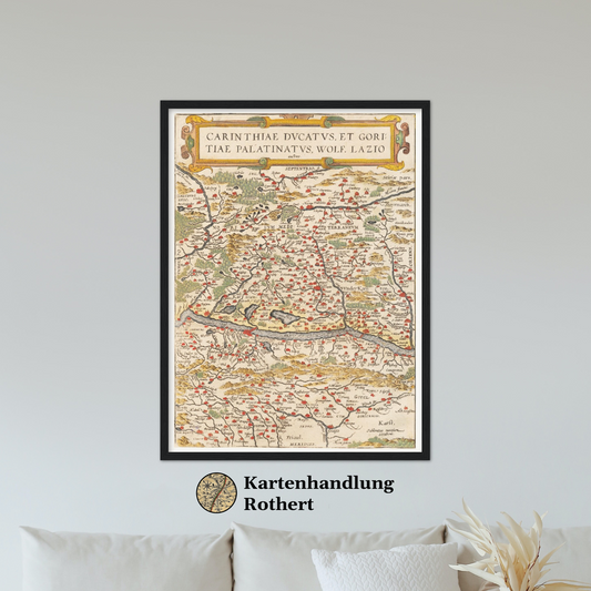 Historische Landkarte Kärnten um 1609