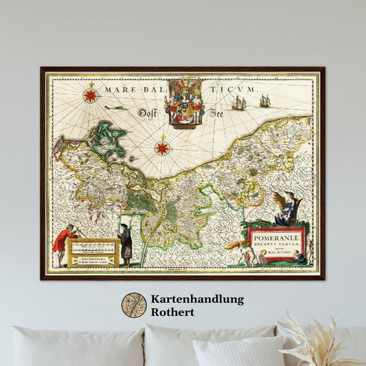 Historische Landkarte Pommern um 1647
