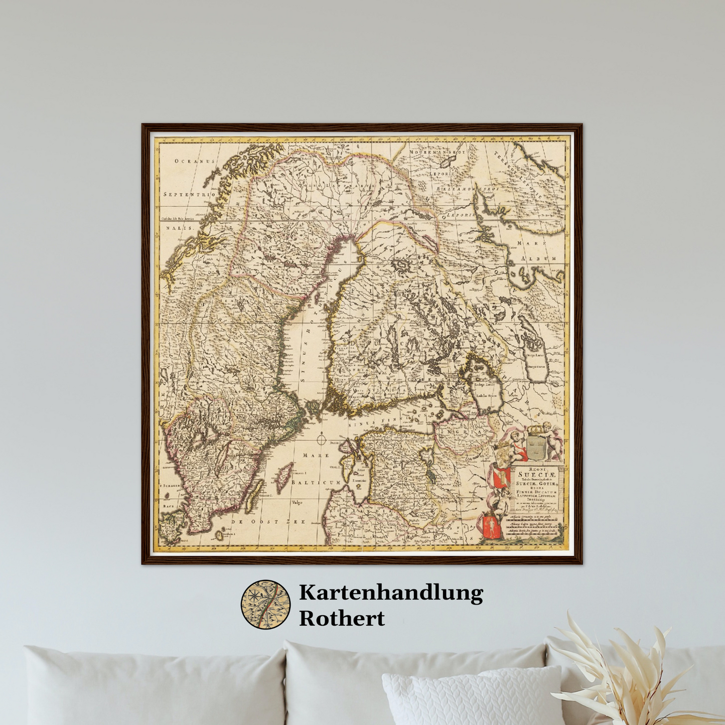 Historische Landkarte Schweden um 1698