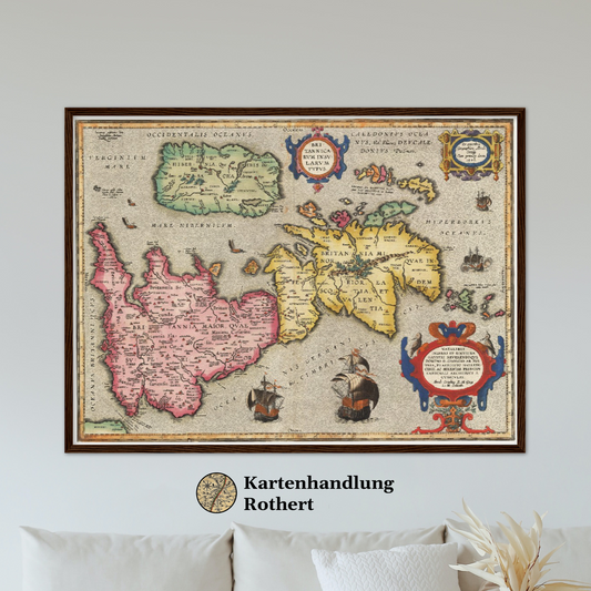 Historische Landkarte Historisches Britannien um 1595