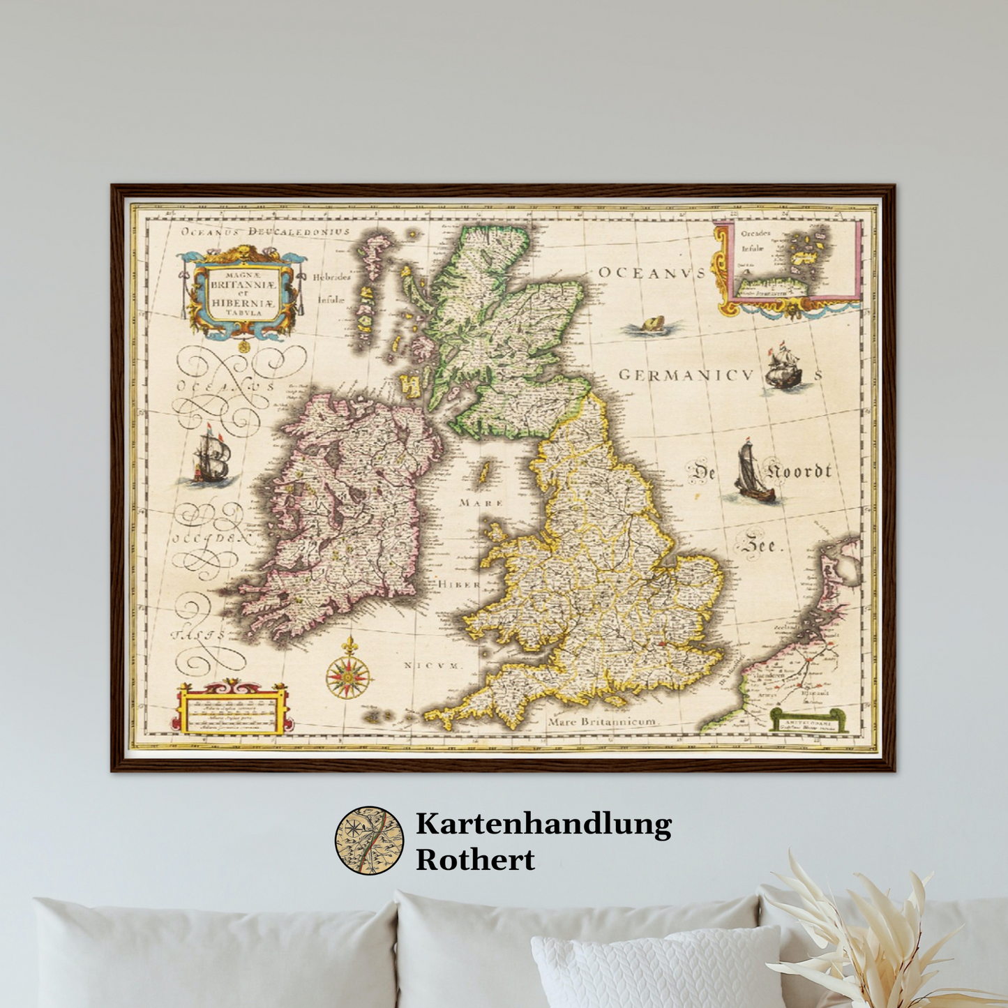Historische Landkarte Vereinigtes Königreich um 1635