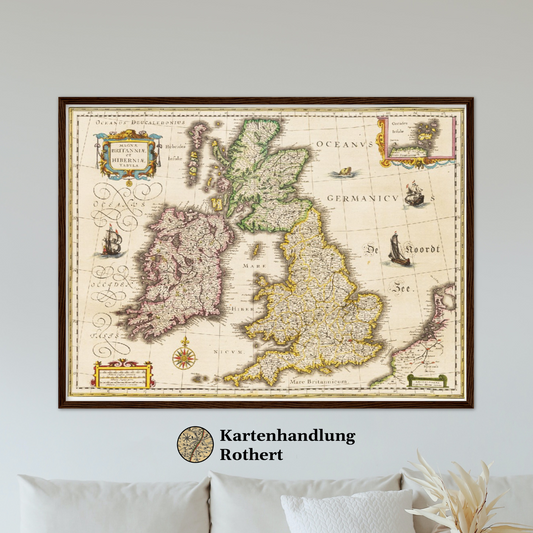 Historische Landkarte Vereinigtes Königreich um 1635