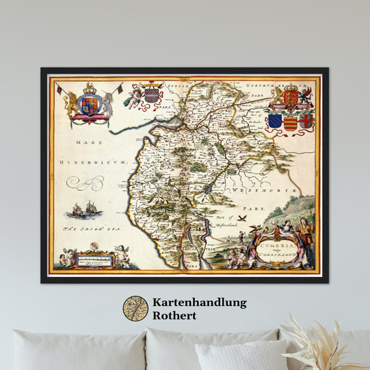 Historische Landkarte Cumbria um 1646