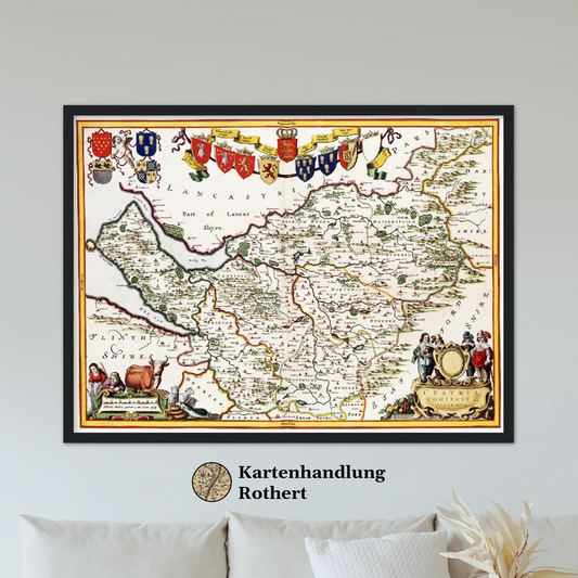 Historische Landkarte Cheshire um 1646