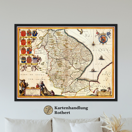 Historische Landkarte Lincolnshire um 1646