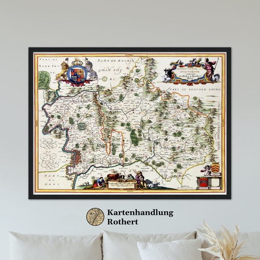 Historische Landkarte Hertfordshire um 1646