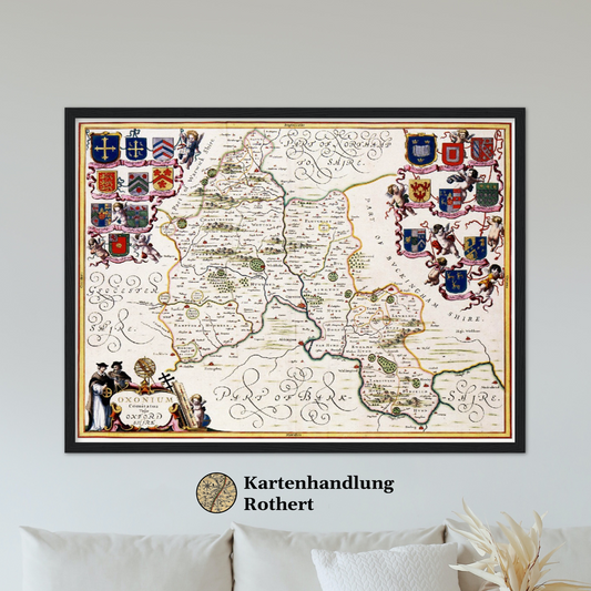 Historische Landkarte Oxfordshire um 1646
