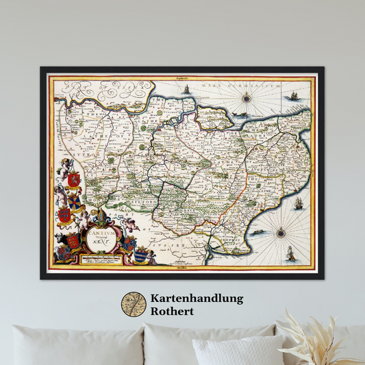 Historische Landkarte Kent um 1646