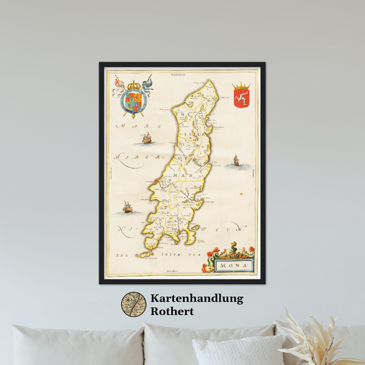 Historische Landkarte Isle of Man um 1635