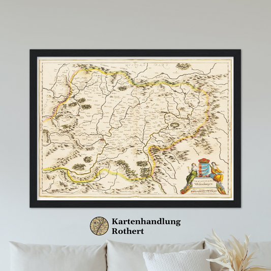 Historische Landkarte Siebenbürgen um 1635