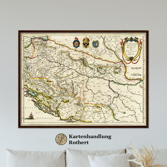 Historische Landkarte Bosnien um 1647