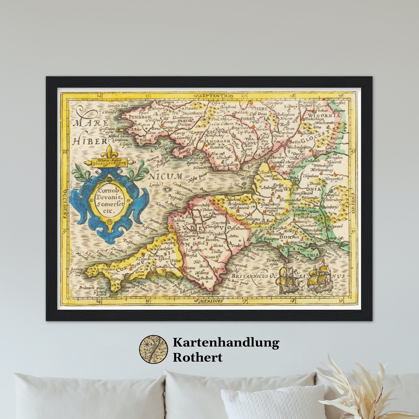 Historische Landkarte Cornwall um 1609