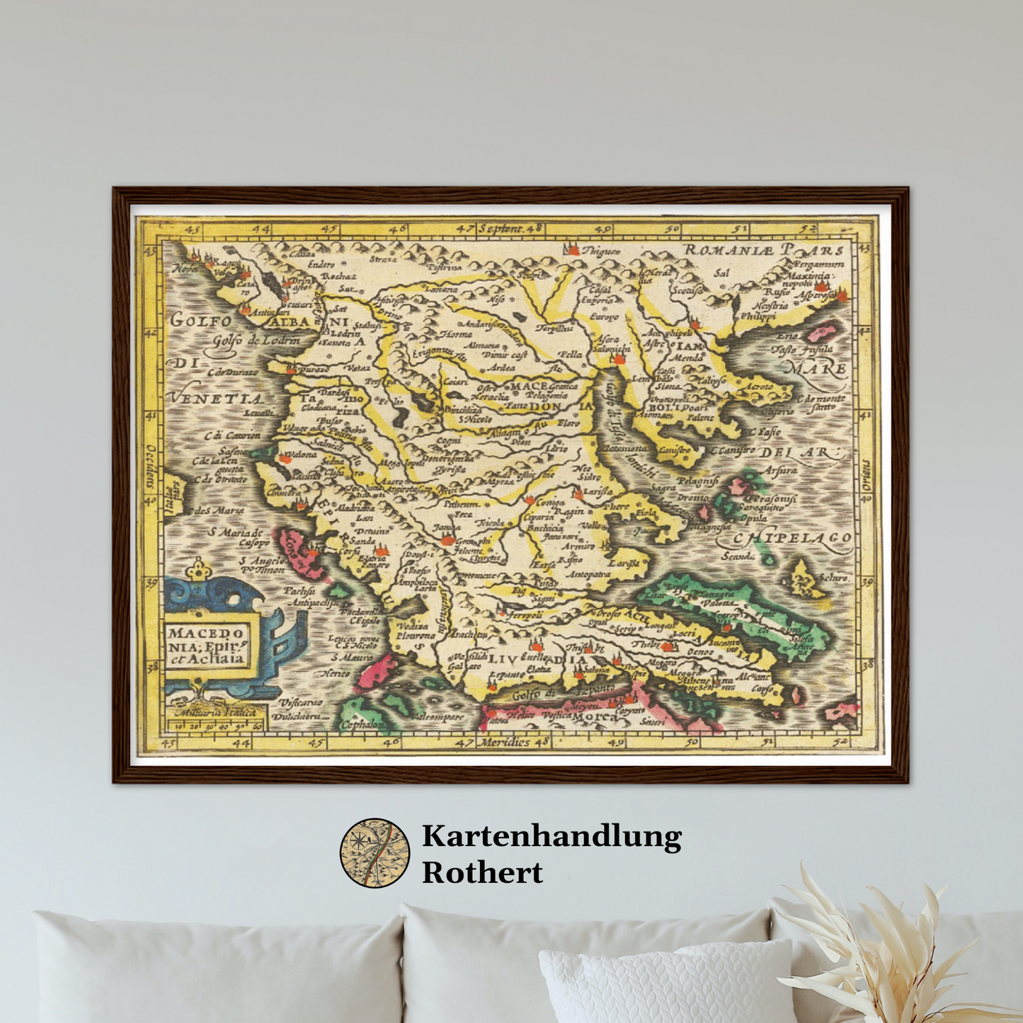 Historische Landkarte Mazedonien um 1609