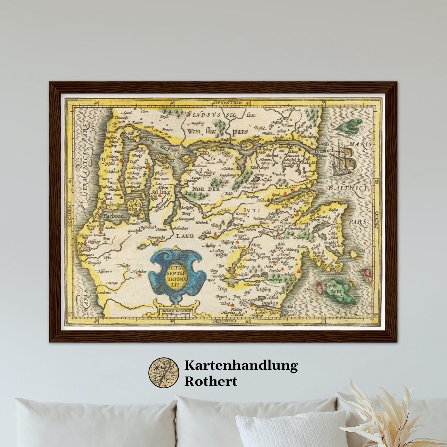 Historische Landkarte Midjutland um 1609