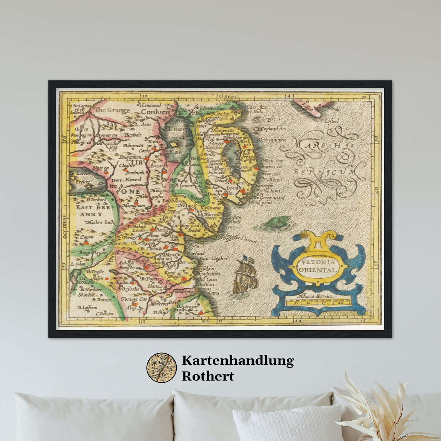 Historische Landkarte Dublin um 1609