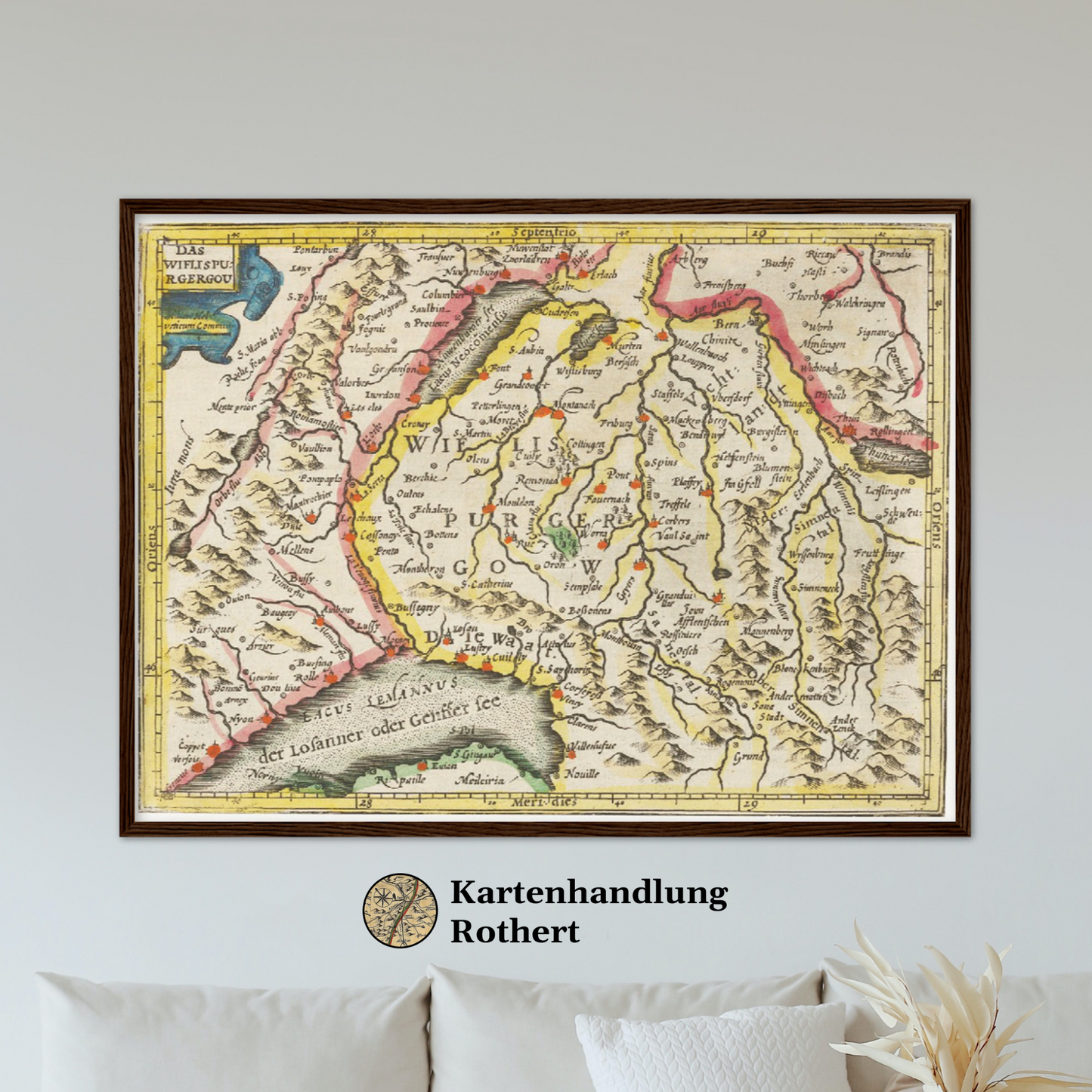 Historische Landkarte Wiflisburgergau um 1609