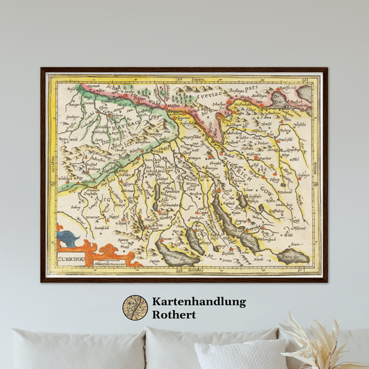 Historische Landkarte Zürichgau um 1609