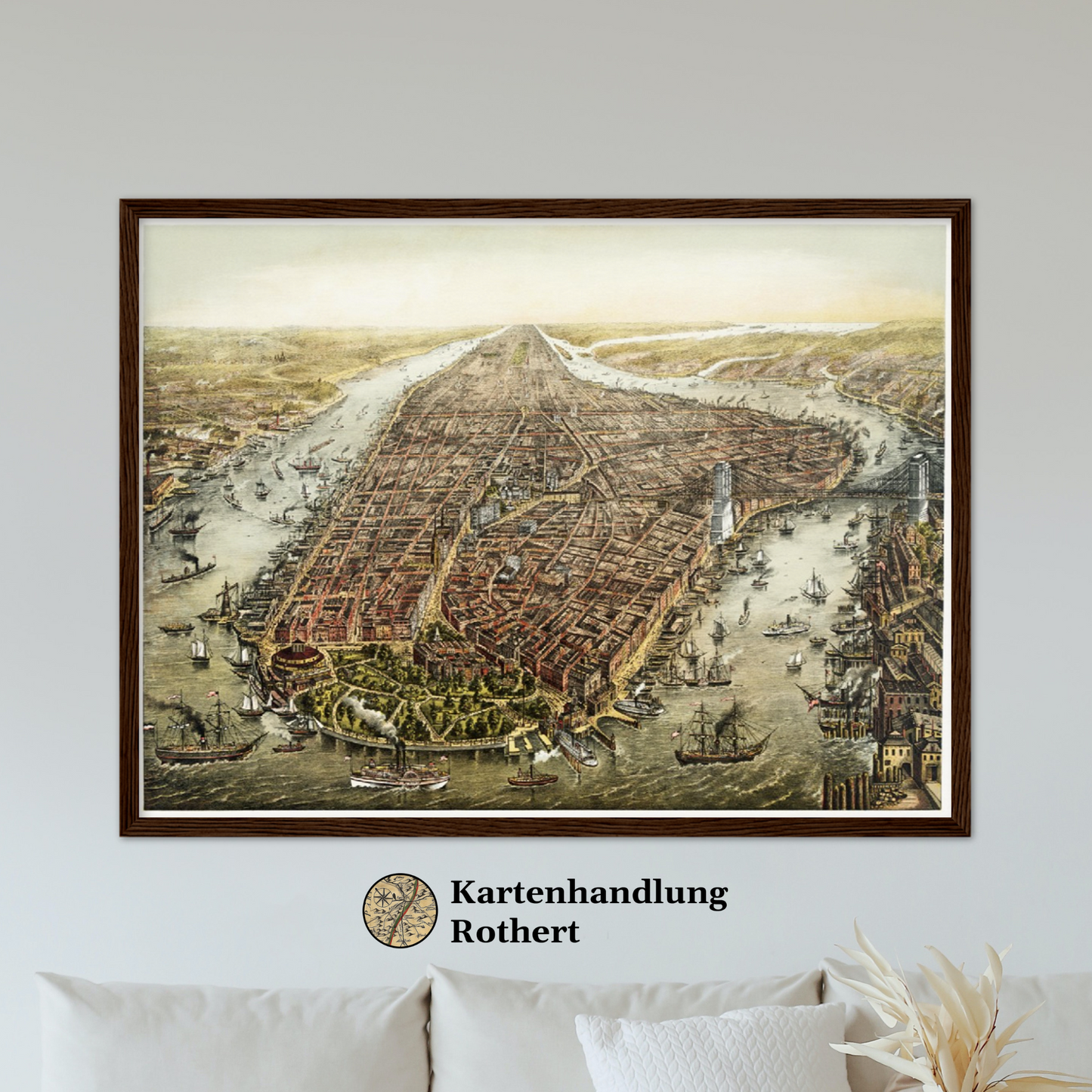 Historische Stadtansicht New York City um 1873