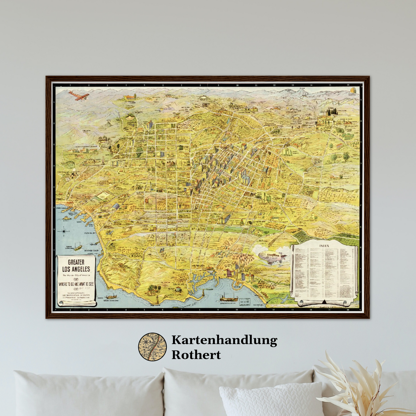 Historische Stadtansicht Greater Los Angeles um 1932