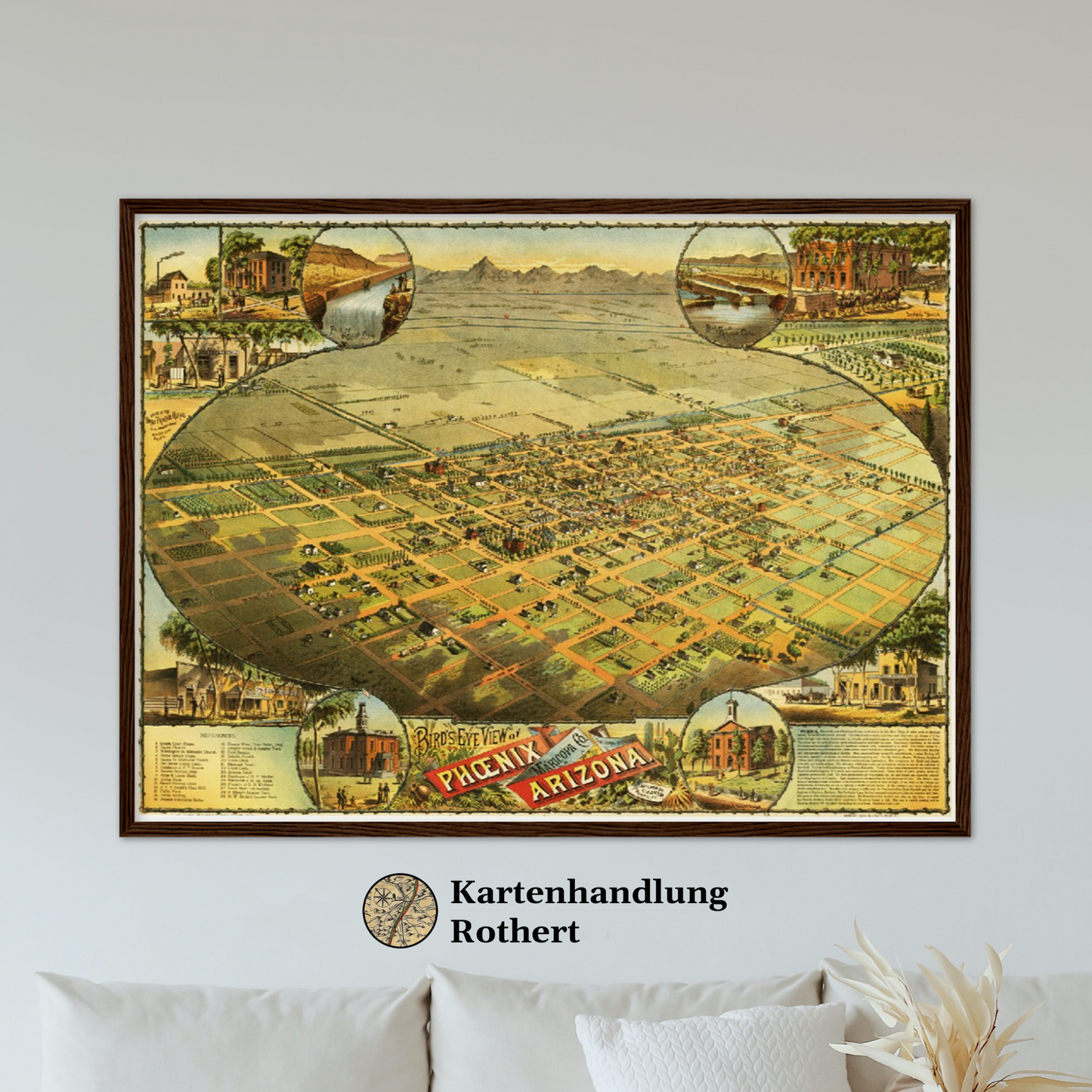 Historische Stadtansicht Phoenix um 1885