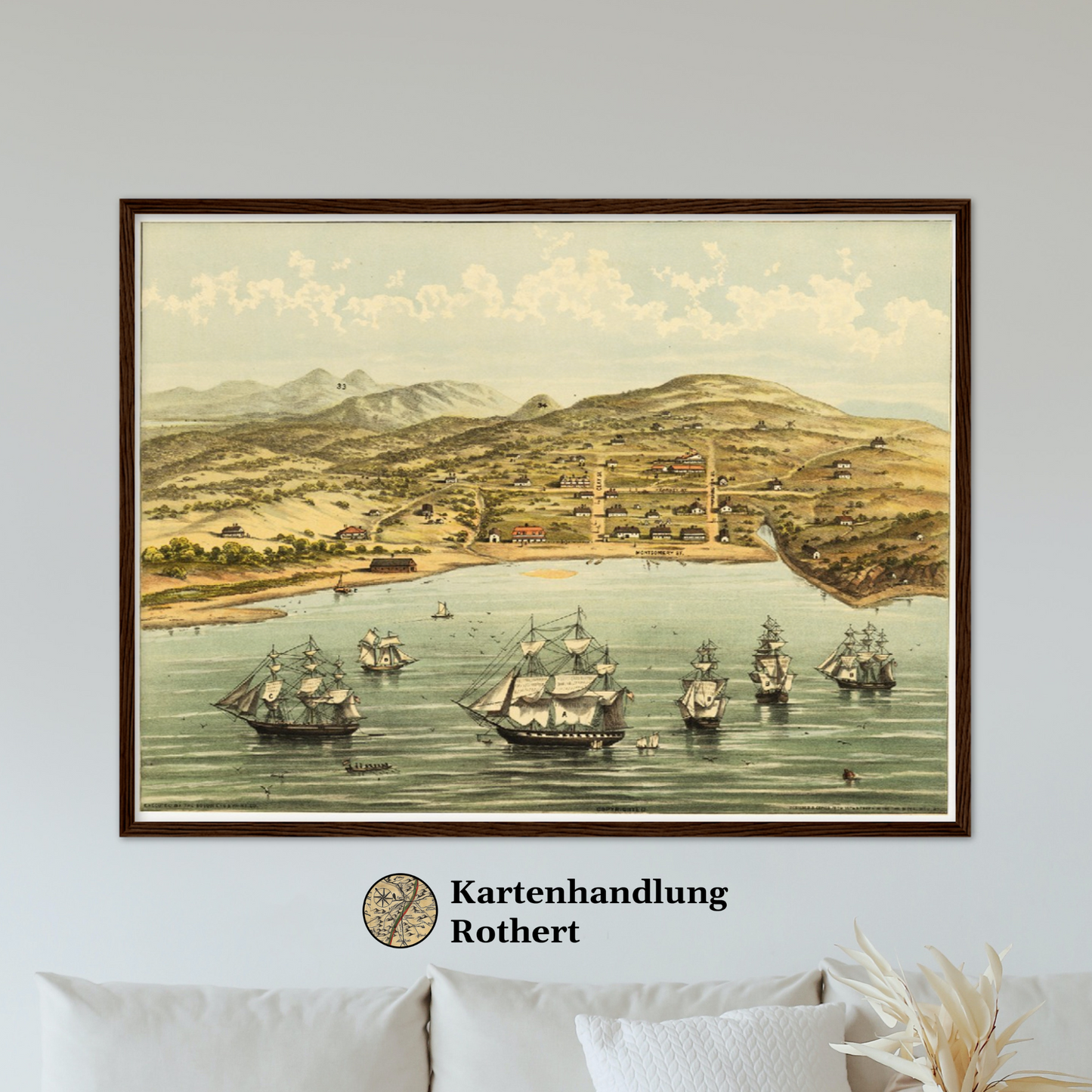 Historische Stadtansicht San Francisco um 1846