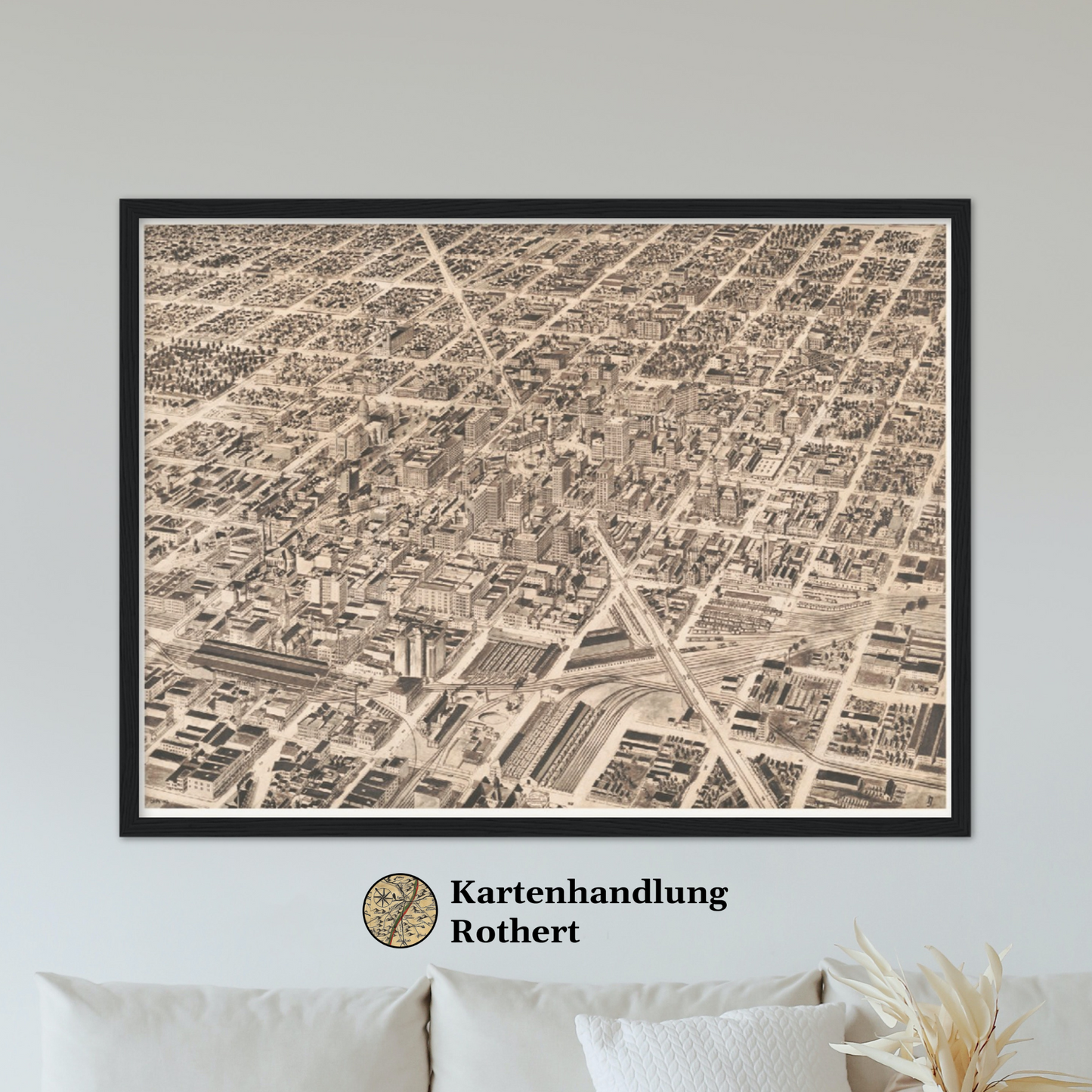 Historische Stadtansicht Indianapolis um 1913