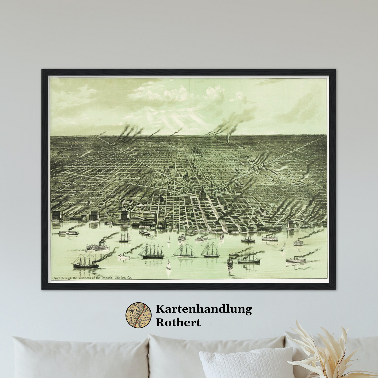 Historische Stadtansicht Detroit um 1890