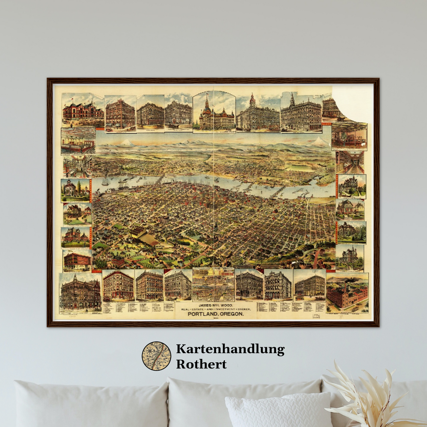 Historische Stadtansicht Portland um 1890