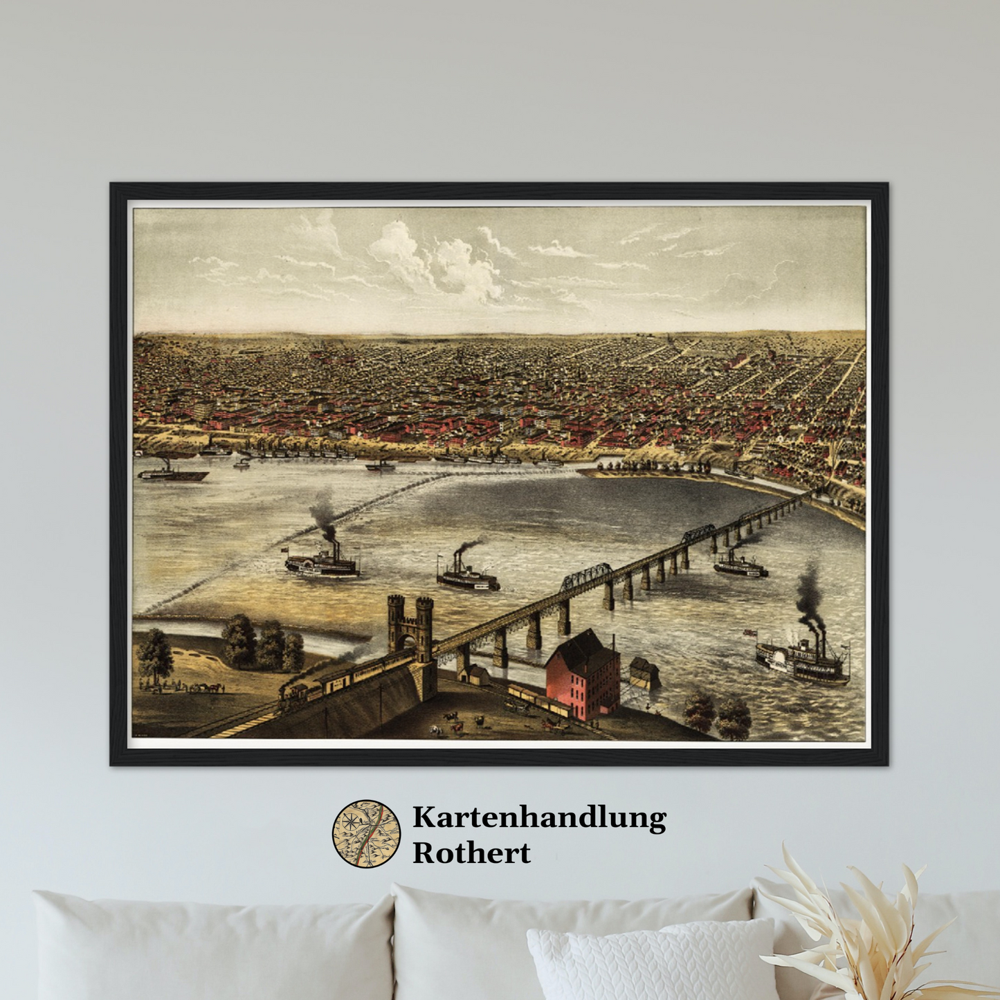 Historische Stadtansicht Louisville um 1876
