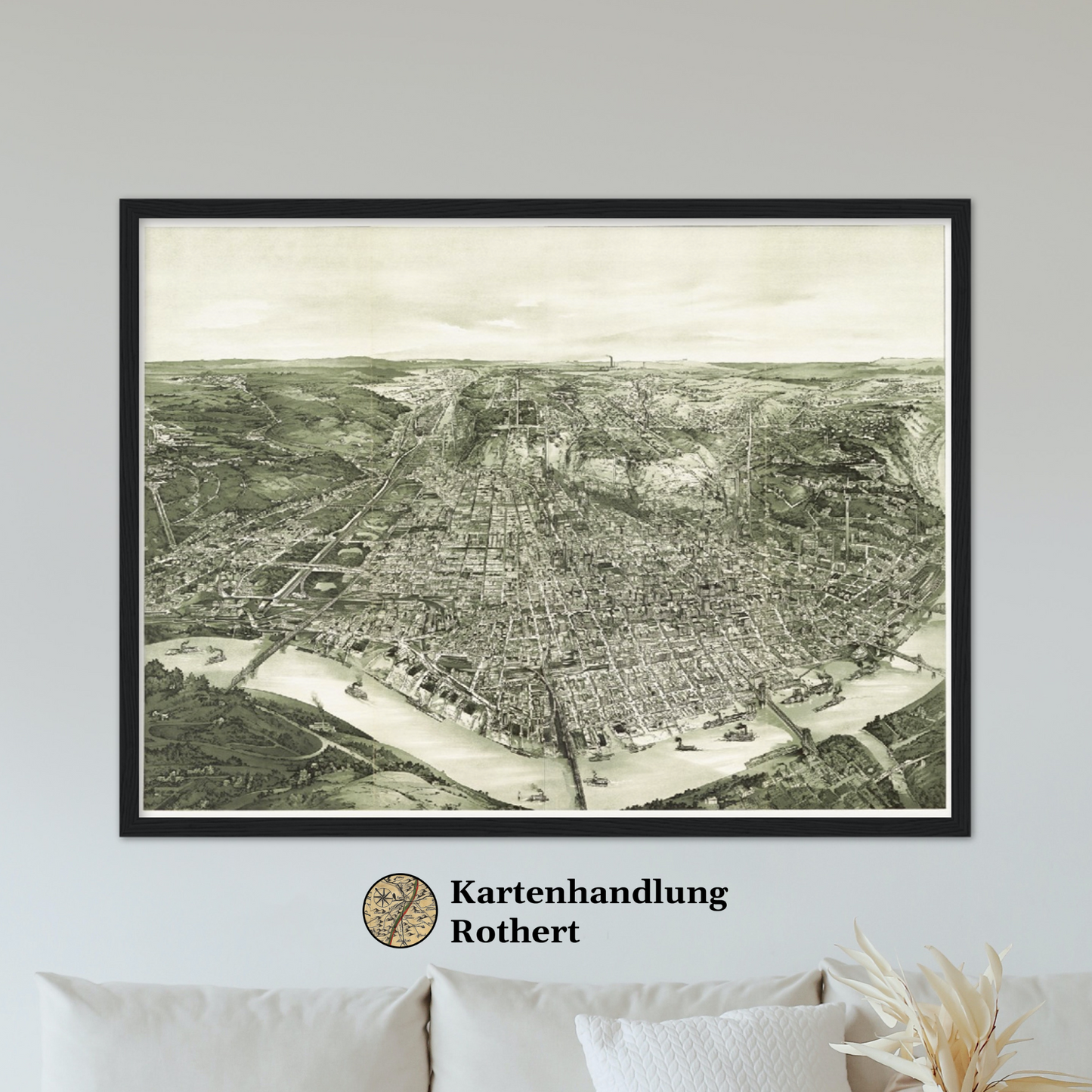 Historische Stadtansicht Cincinnati um 1900