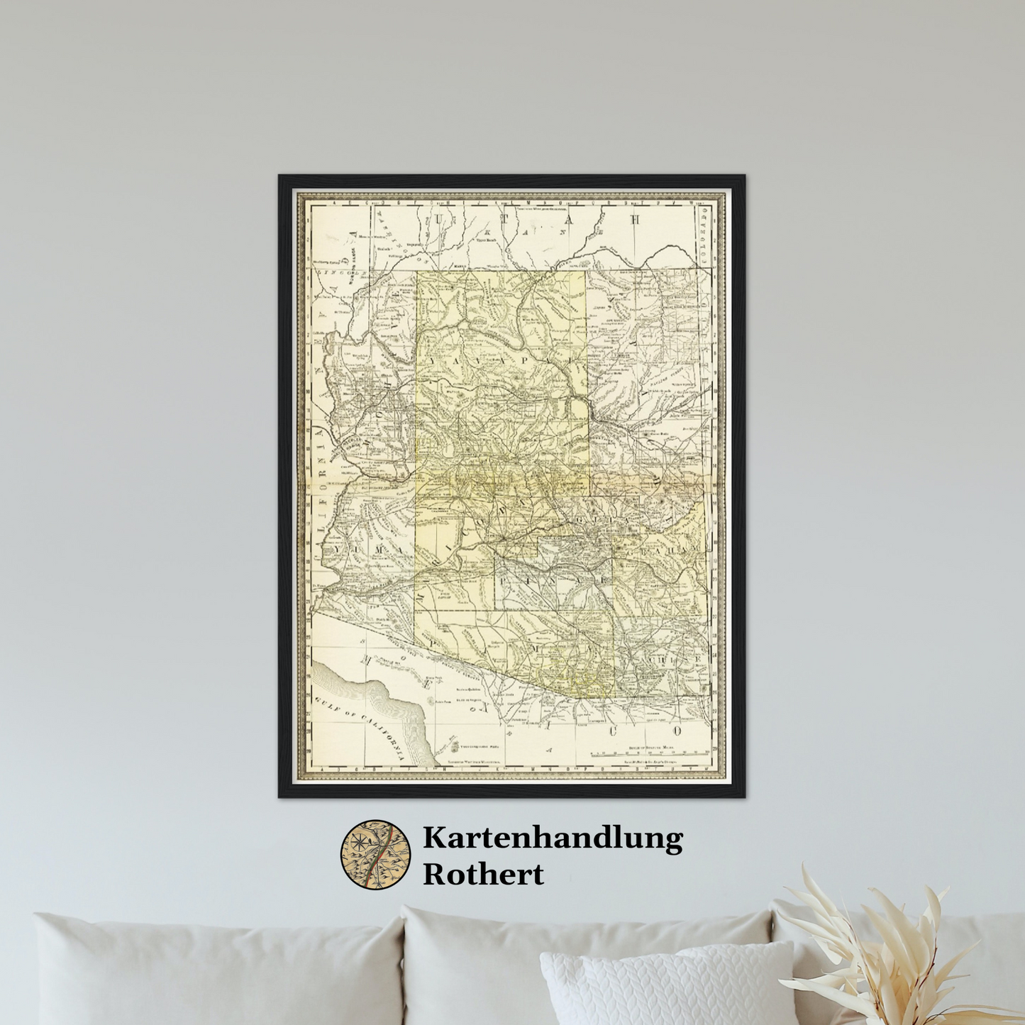 Historische Landkarte Arizona um 1882